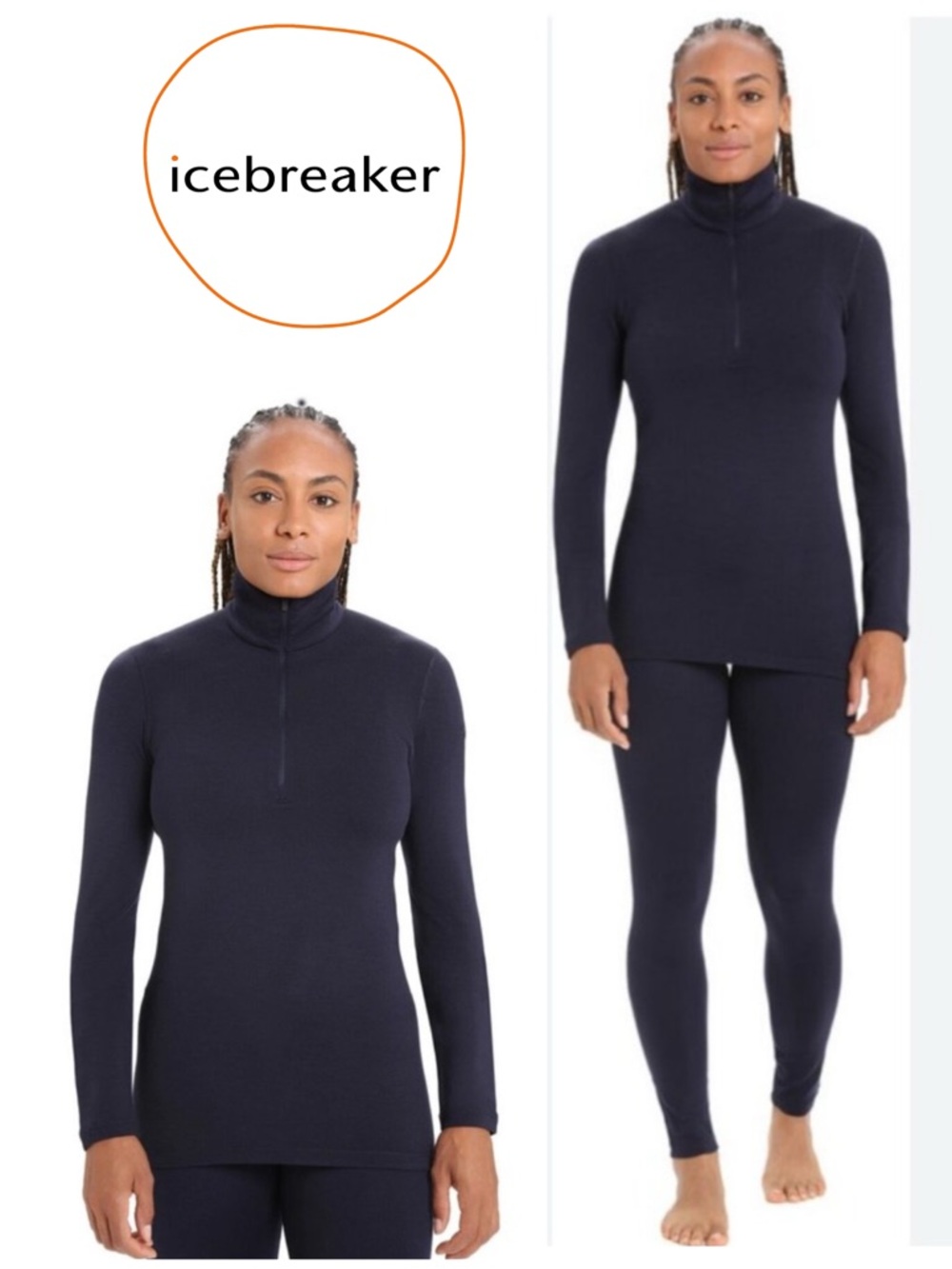 Icebreaker Women's Merino Wool 260 Tech Long Sleeve Half Zip Thermal Top purple
